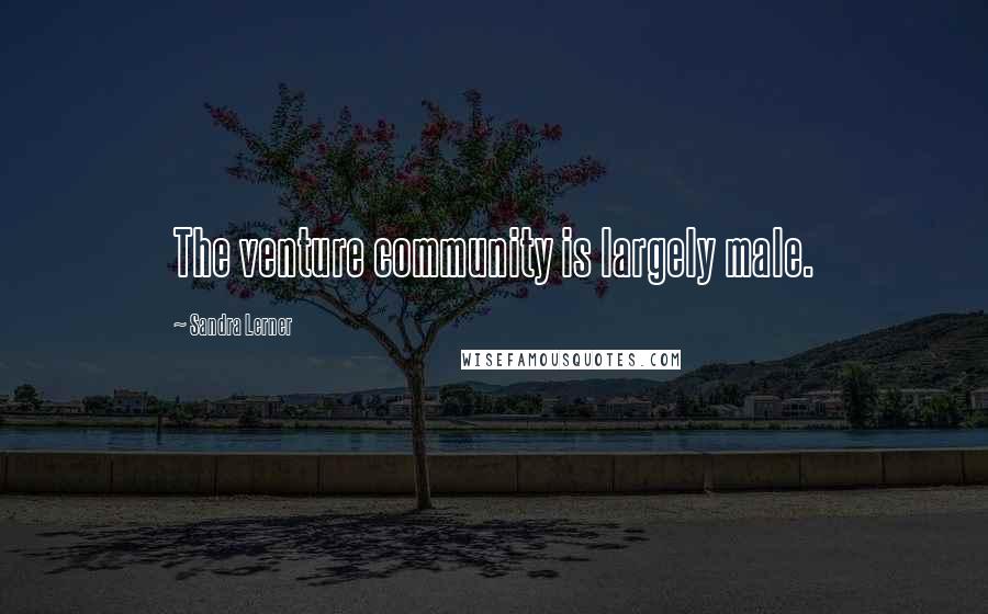 Sandra Lerner Quotes: The venture community is largely male.