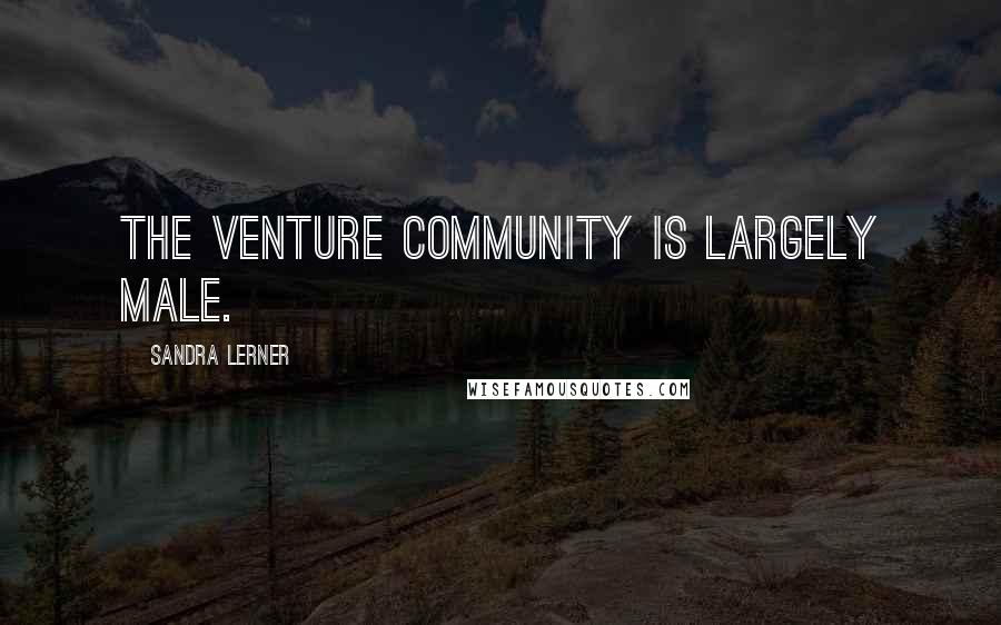 Sandra Lerner Quotes: The venture community is largely male.