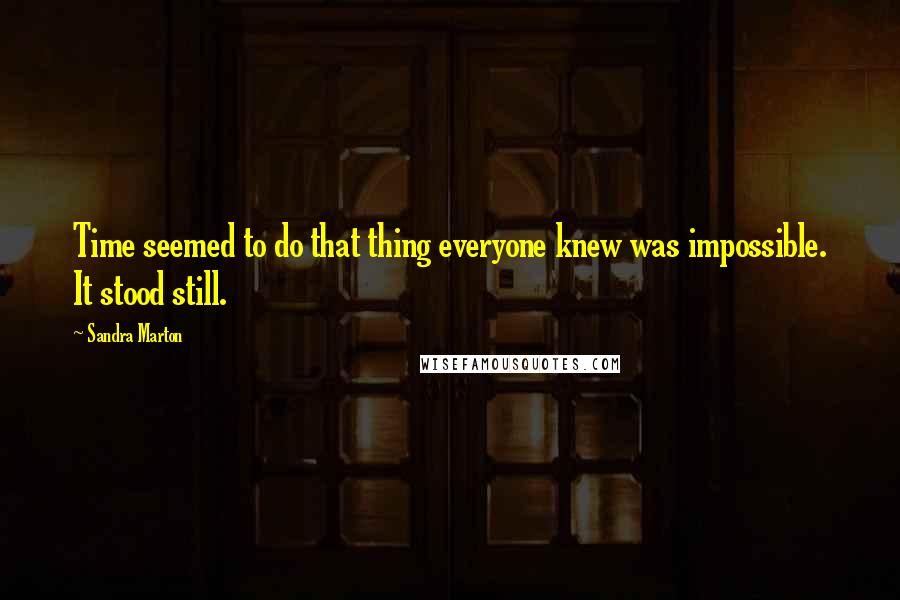 Sandra Marton Quotes: Time seemed to do that thing everyone knew was impossible. It stood still.