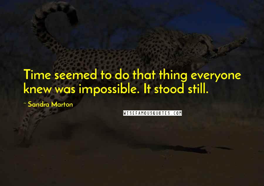 Sandra Marton Quotes: Time seemed to do that thing everyone knew was impossible. It stood still.