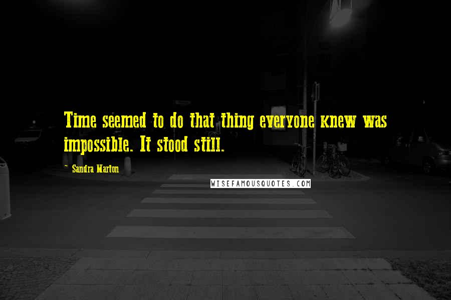 Sandra Marton Quotes: Time seemed to do that thing everyone knew was impossible. It stood still.