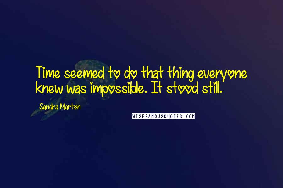 Sandra Marton Quotes: Time seemed to do that thing everyone knew was impossible. It stood still.
