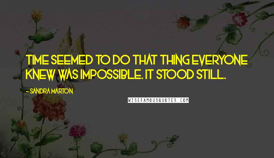 Sandra Marton Quotes: Time seemed to do that thing everyone knew was impossible. It stood still.