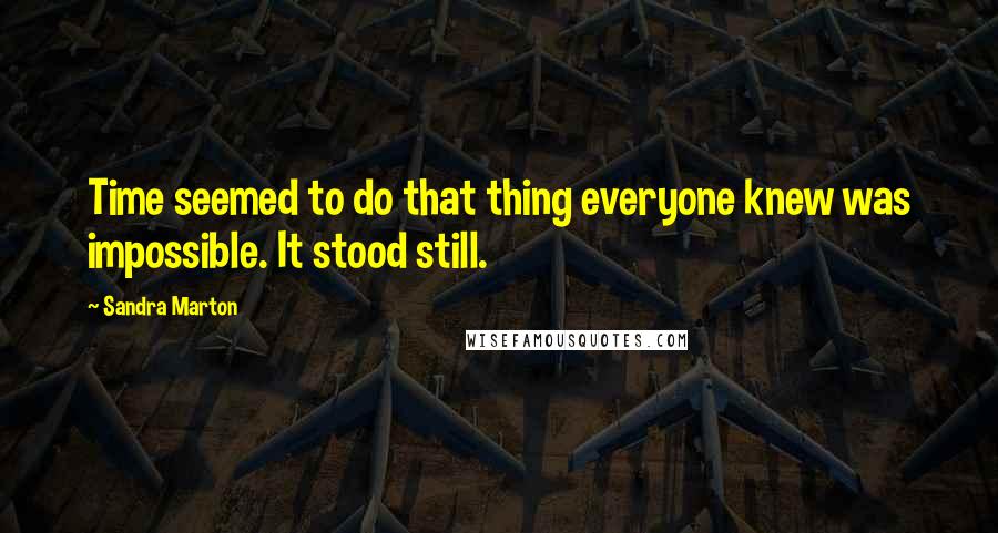 Sandra Marton Quotes: Time seemed to do that thing everyone knew was impossible. It stood still.