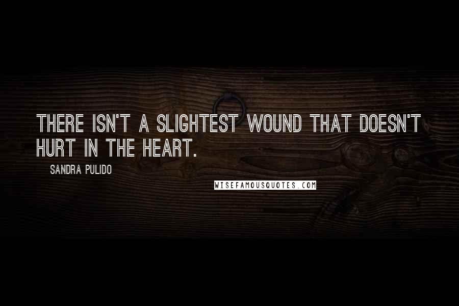 Sandra Pulido Quotes: there isn't a slightest wound that doesn't hurt in the heart.