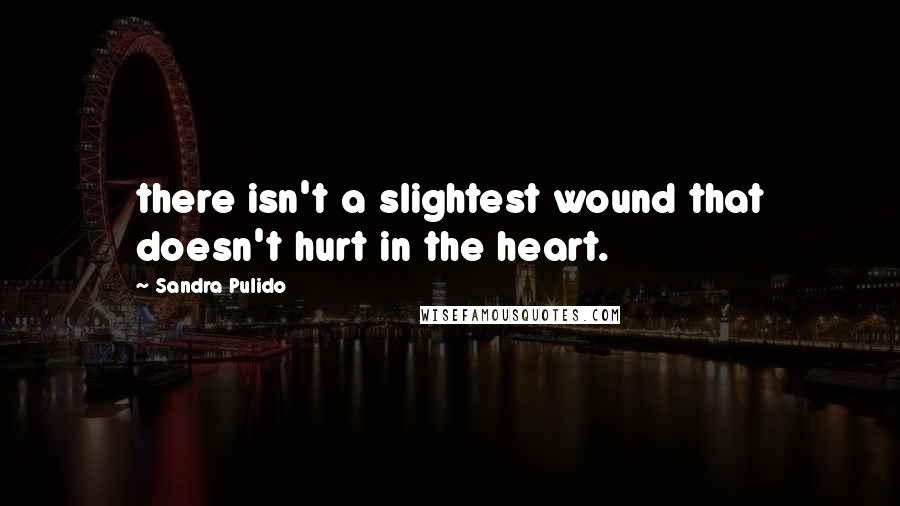Sandra Pulido Quotes: there isn't a slightest wound that doesn't hurt in the heart.