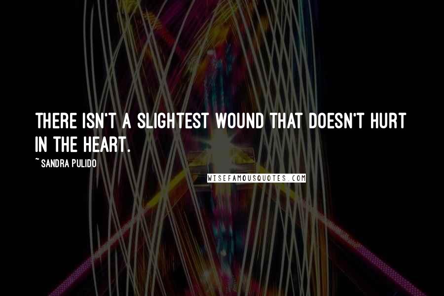 Sandra Pulido Quotes: there isn't a slightest wound that doesn't hurt in the heart.