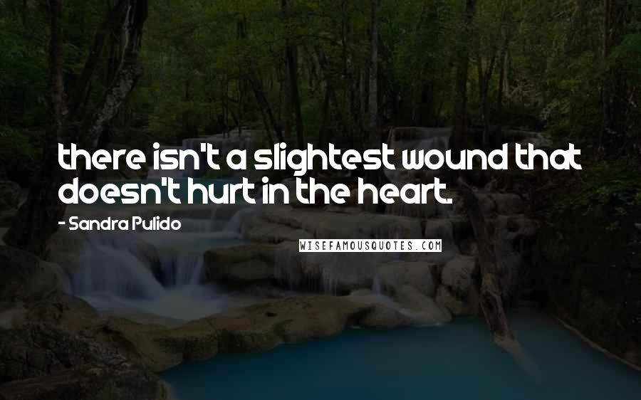 Sandra Pulido Quotes: there isn't a slightest wound that doesn't hurt in the heart.