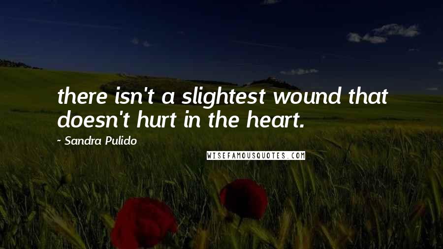 Sandra Pulido Quotes: there isn't a slightest wound that doesn't hurt in the heart.