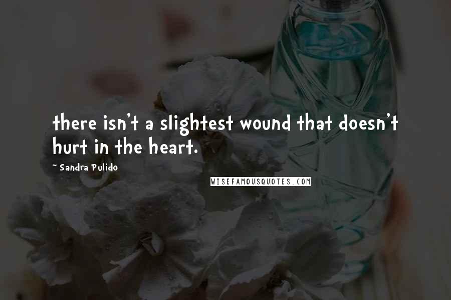 Sandra Pulido Quotes: there isn't a slightest wound that doesn't hurt in the heart.