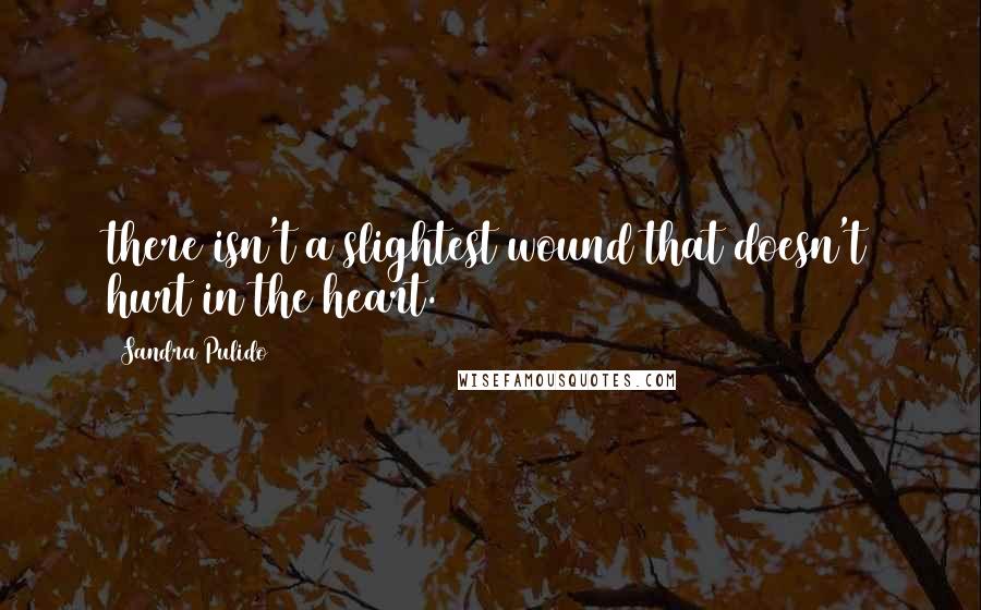 Sandra Pulido Quotes: there isn't a slightest wound that doesn't hurt in the heart.