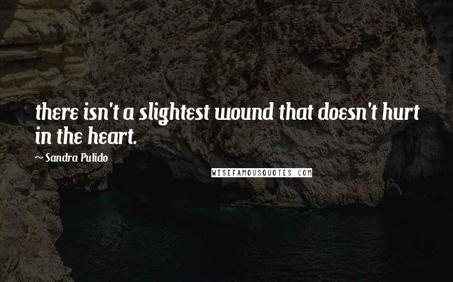 Sandra Pulido Quotes: there isn't a slightest wound that doesn't hurt in the heart.