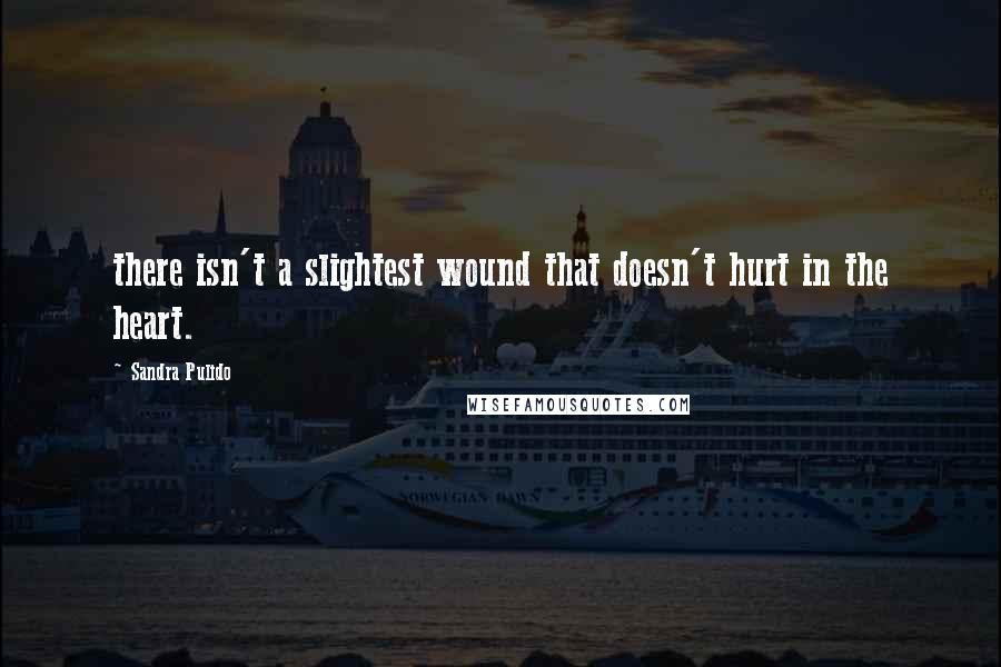 Sandra Pulido Quotes: there isn't a slightest wound that doesn't hurt in the heart.
