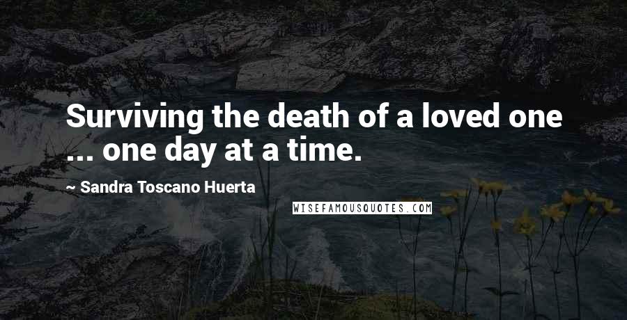 Sandra Toscano Huerta Quotes: Surviving the death of a loved one ... one day at a time.