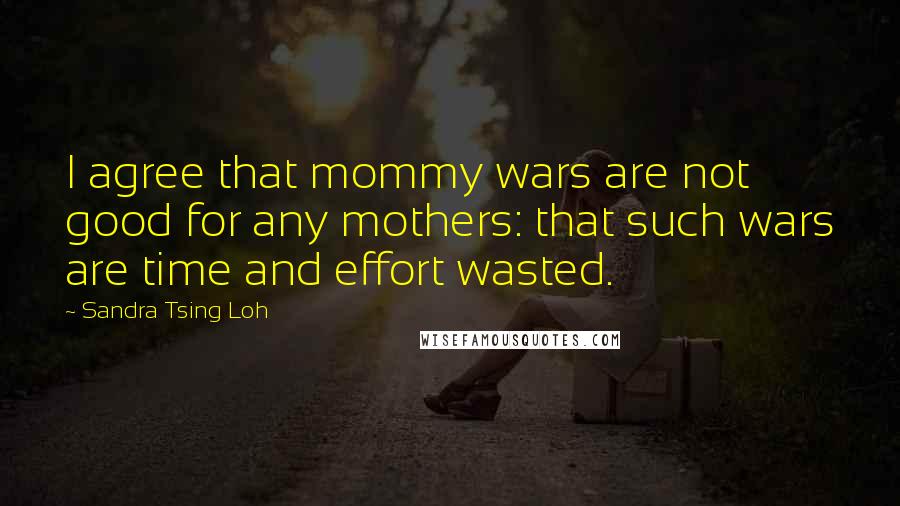 Sandra Tsing Loh Quotes: I agree that mommy wars are not good for any mothers: that such wars are time and effort wasted.