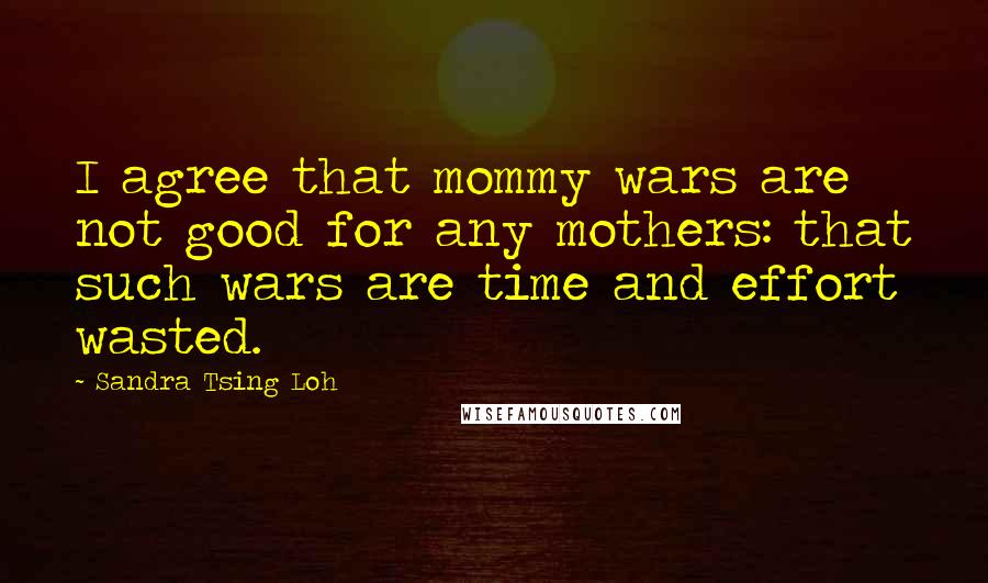 Sandra Tsing Loh Quotes: I agree that mommy wars are not good for any mothers: that such wars are time and effort wasted.