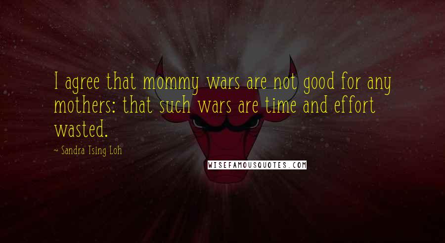 Sandra Tsing Loh Quotes: I agree that mommy wars are not good for any mothers: that such wars are time and effort wasted.