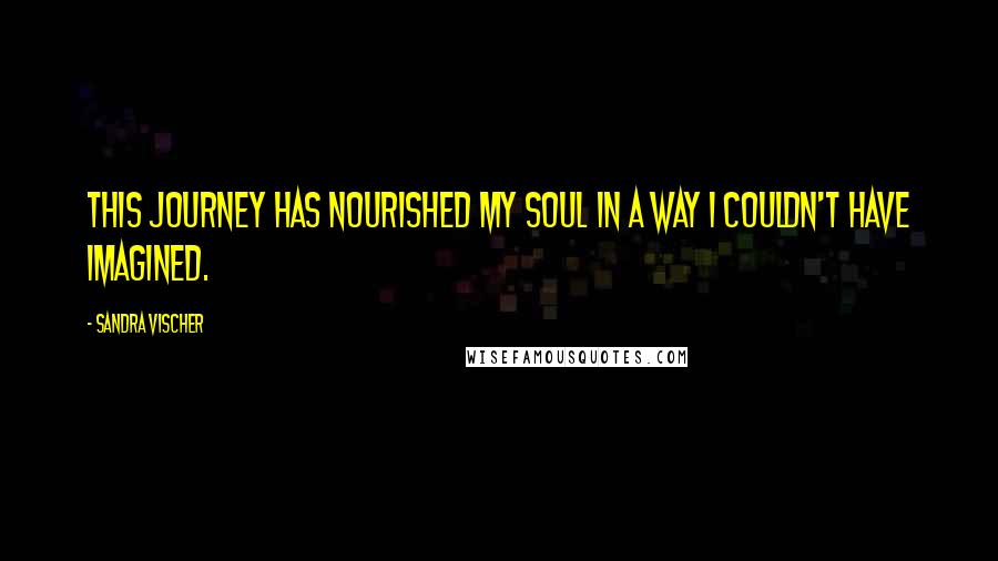 Sandra Vischer Quotes: This journey has nourished my soul in a way I couldn't have imagined.