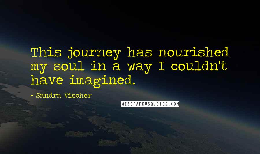 Sandra Vischer Quotes: This journey has nourished my soul in a way I couldn't have imagined.