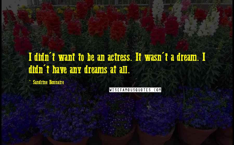 Sandrine Bonnaire Quotes: I didn't want to be an actress. It wasn't a dream. I didn't have any dreams at all.