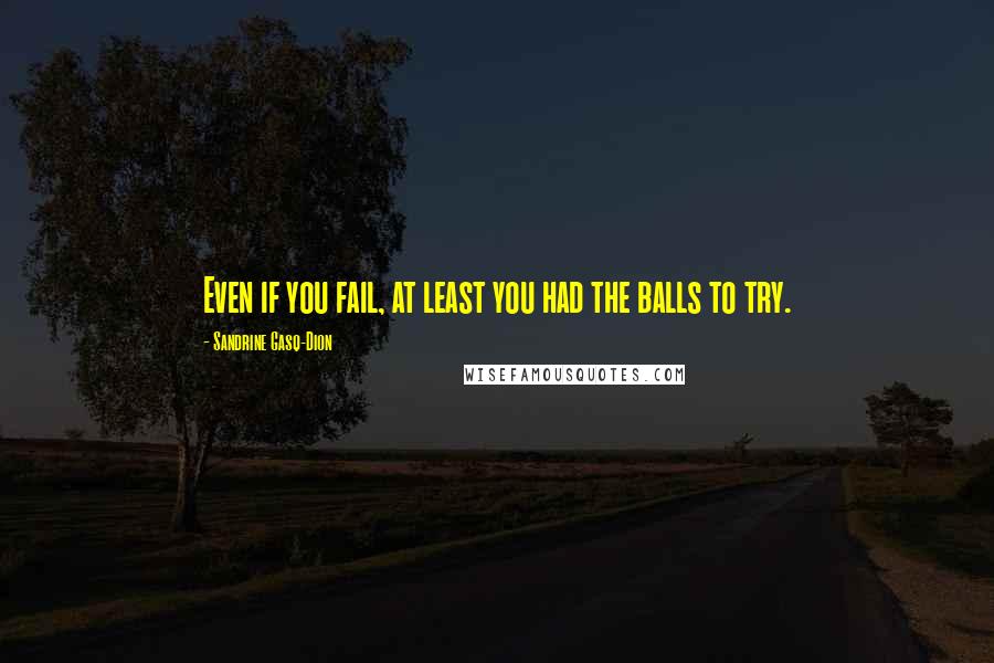Sandrine Gasq-Dion Quotes: Even if you fail, at least you had the balls to try.