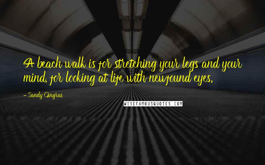 Sandy Gingras Quotes: A beach walk is for stretching your legs and your mind, for looking at life with newfound eyes.