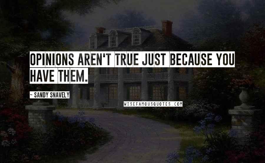 Sandy Snavely Quotes: Opinions aren't true just because you have them.