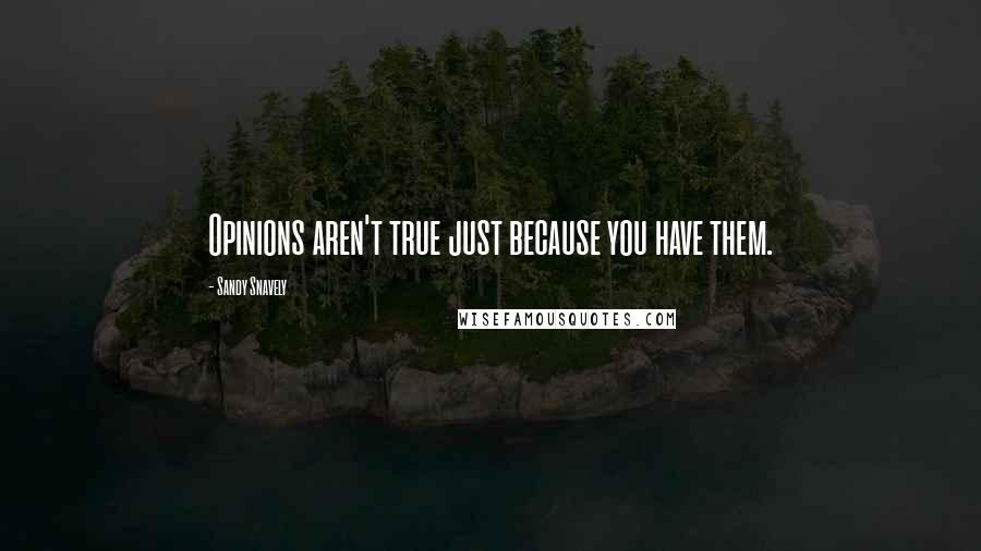 Sandy Snavely Quotes: Opinions aren't true just because you have them.