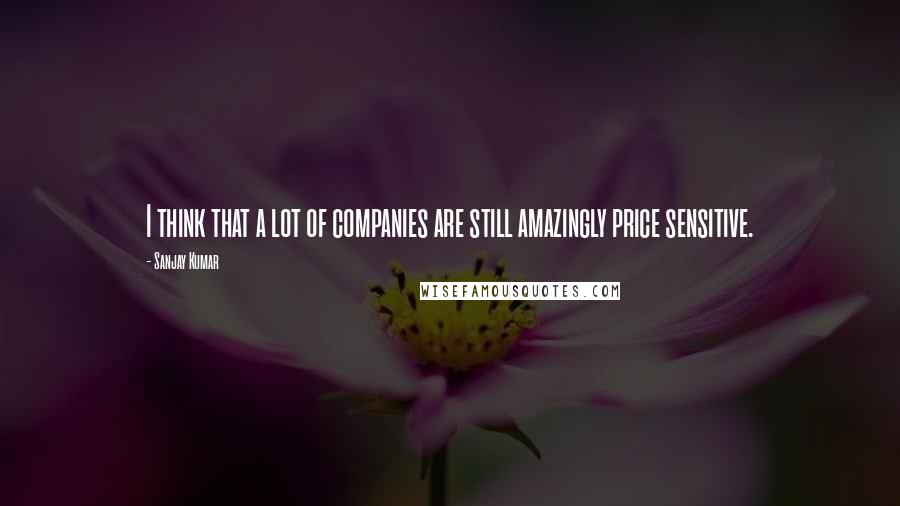 Sanjay Kumar Quotes: I think that a lot of companies are still amazingly price sensitive.