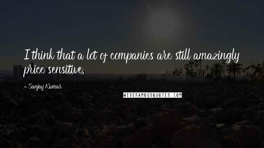 Sanjay Kumar Quotes: I think that a lot of companies are still amazingly price sensitive.