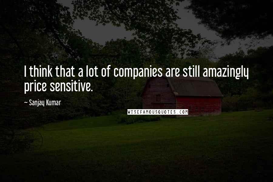 Sanjay Kumar Quotes: I think that a lot of companies are still amazingly price sensitive.