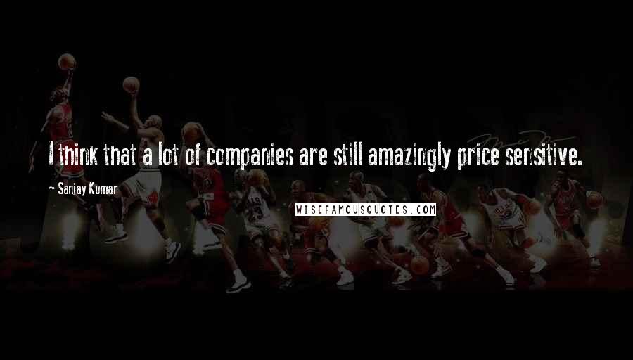 Sanjay Kumar Quotes: I think that a lot of companies are still amazingly price sensitive.