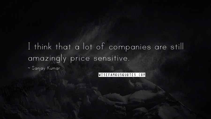 Sanjay Kumar Quotes: I think that a lot of companies are still amazingly price sensitive.