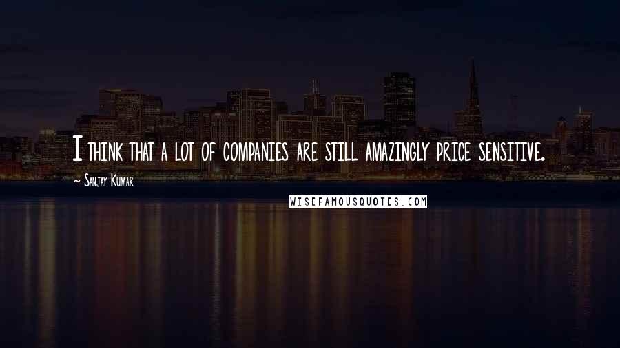 Sanjay Kumar Quotes: I think that a lot of companies are still amazingly price sensitive.
