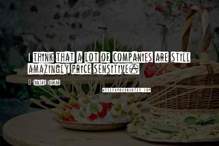 Sanjay Kumar Quotes: I think that a lot of companies are still amazingly price sensitive.