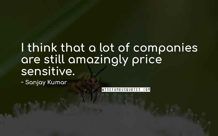 Sanjay Kumar Quotes: I think that a lot of companies are still amazingly price sensitive.