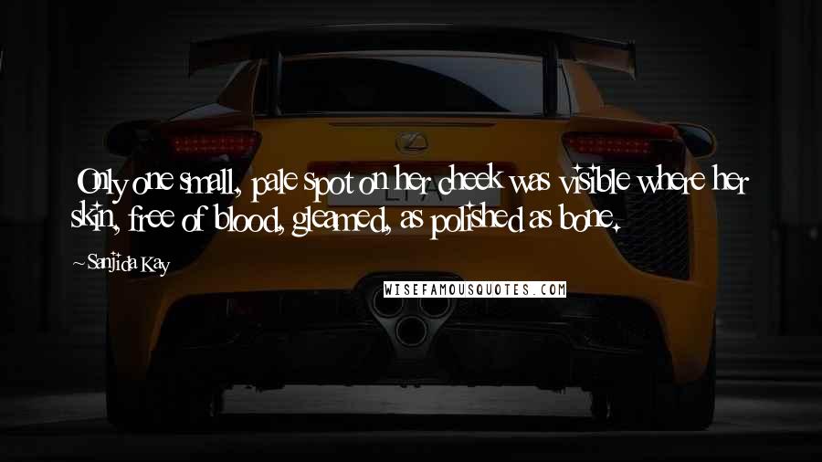 Sanjida Kay Quotes: Only one small, pale spot on her cheek was visible where her skin, free of blood, gleamed, as polished as bone.