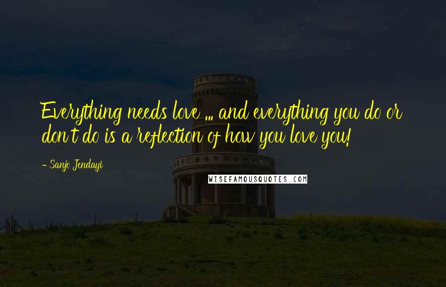 Sanjo Jendayi Quotes: Everything needs love ... and everything you do or don't do is a reflection of how you love you!