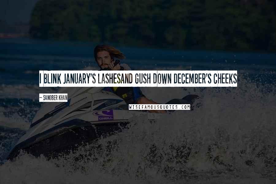 Sanober Khan Quotes: I blink January's lashesand gush down December's cheeks