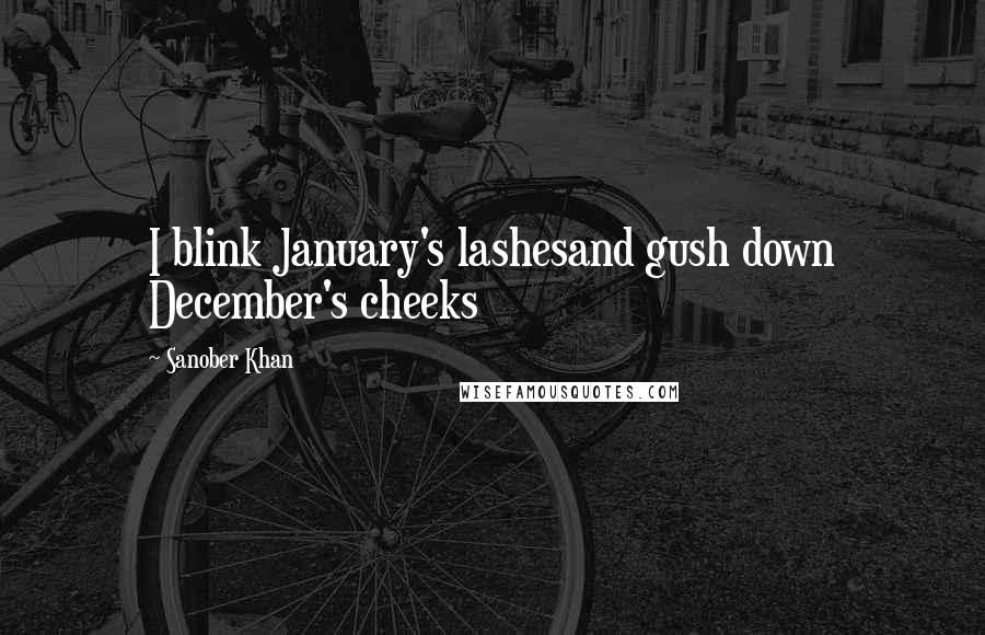 Sanober Khan Quotes: I blink January's lashesand gush down December's cheeks