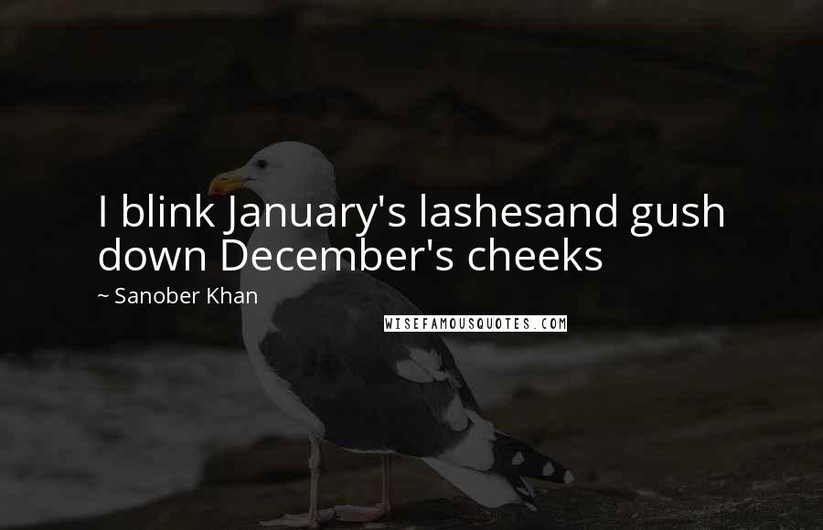 Sanober Khan Quotes: I blink January's lashesand gush down December's cheeks