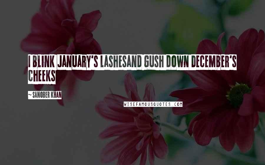 Sanober Khan Quotes: I blink January's lashesand gush down December's cheeks