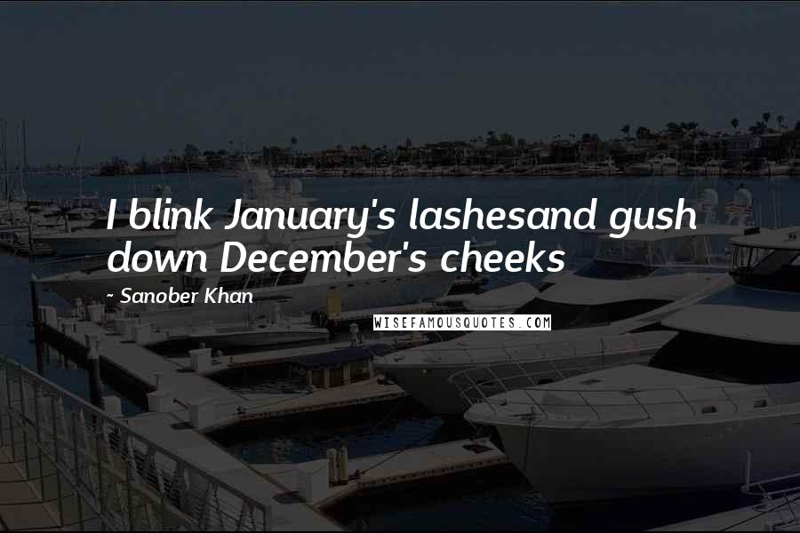 Sanober Khan Quotes: I blink January's lashesand gush down December's cheeks