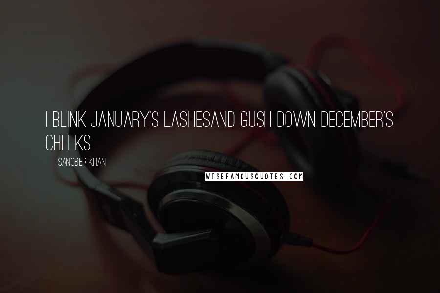 Sanober Khan Quotes: I blink January's lashesand gush down December's cheeks