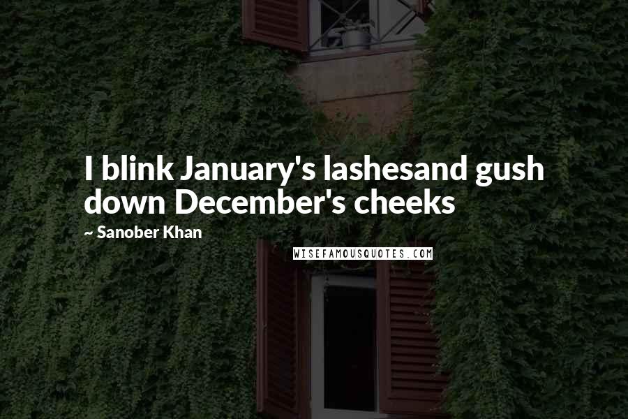 Sanober Khan Quotes: I blink January's lashesand gush down December's cheeks