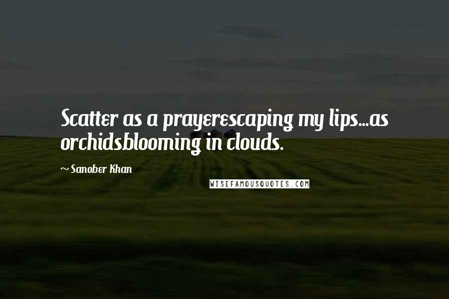 Sanober Khan Quotes: Scatter as a prayerescaping my lips...as orchidsblooming in clouds.