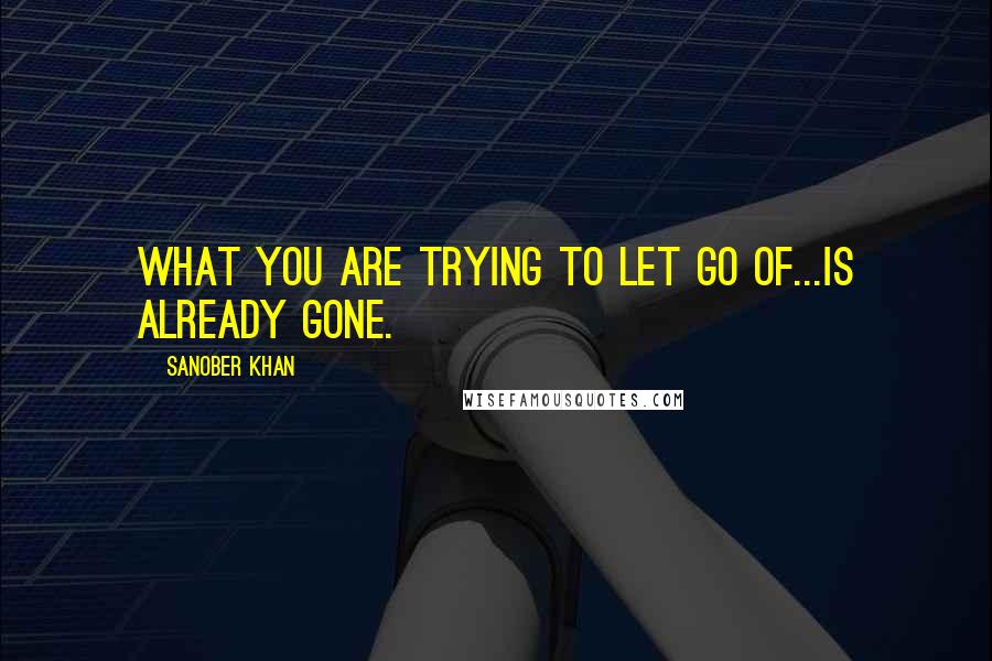 Sanober Khan Quotes: What you are trying to let go of...is already gone.