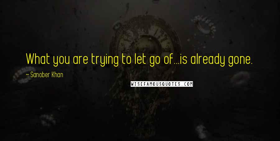 Sanober Khan Quotes: What you are trying to let go of...is already gone.