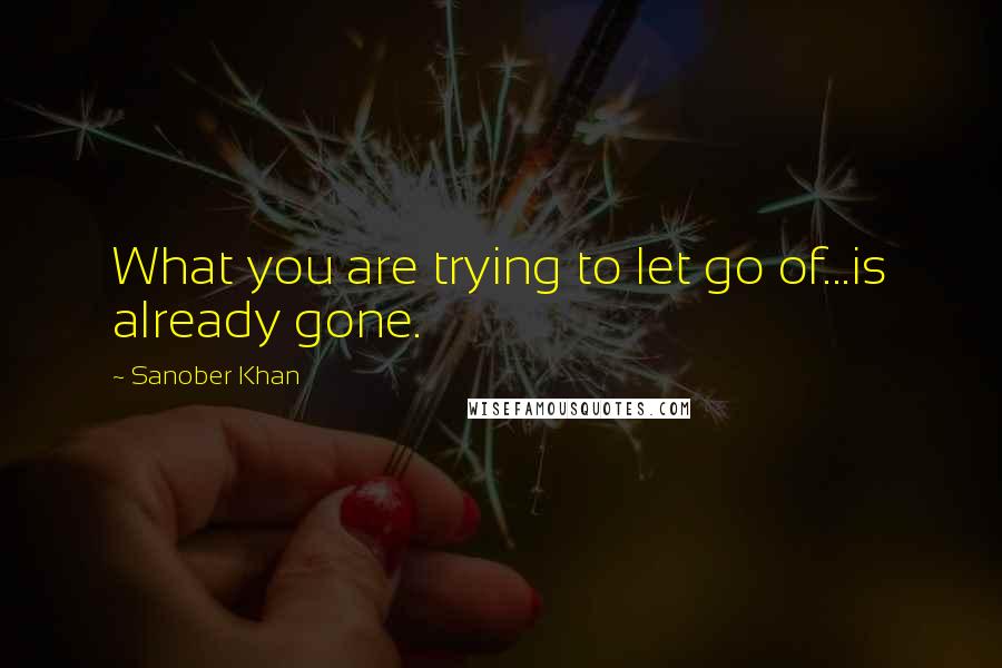 Sanober Khan Quotes: What you are trying to let go of...is already gone.