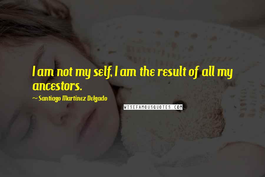 Santiago Martinez Delgado Quotes: I am not my self, I am the result of all my ancestors.